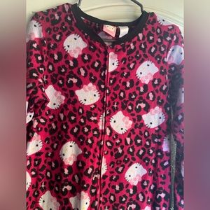 Hello kitty cheetah print pjs onesie